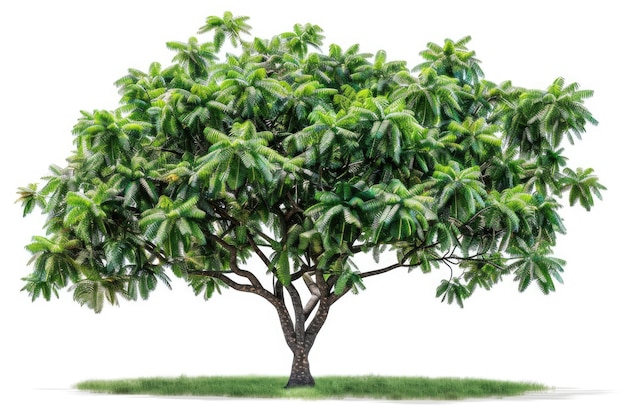 Árvore de papaia isolada em fundo branco Árvore de papaya isolada em pano de fundo branco
