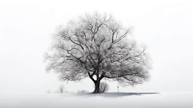 Árvore isolada no fundo branco Gerative AI