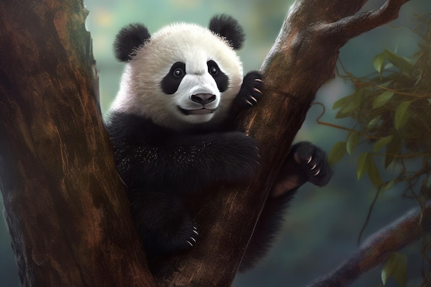 Árvore panda floresta gigante animal selvagem gerar Ai