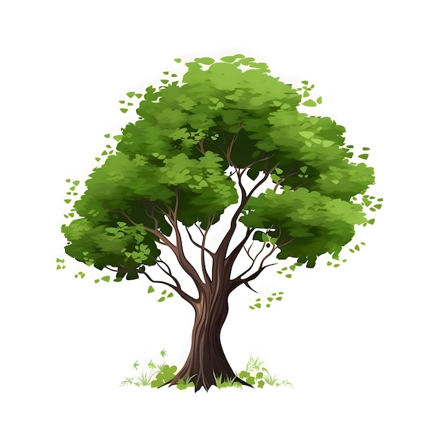 Árvore verde isolada em fundo branco Ilustração vetorial Eps 10