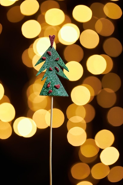 Árvores de Natal brilhantes sobre fundo bokeh Ano Novo Humor de Ano Novo Cartão de saudação de Natal