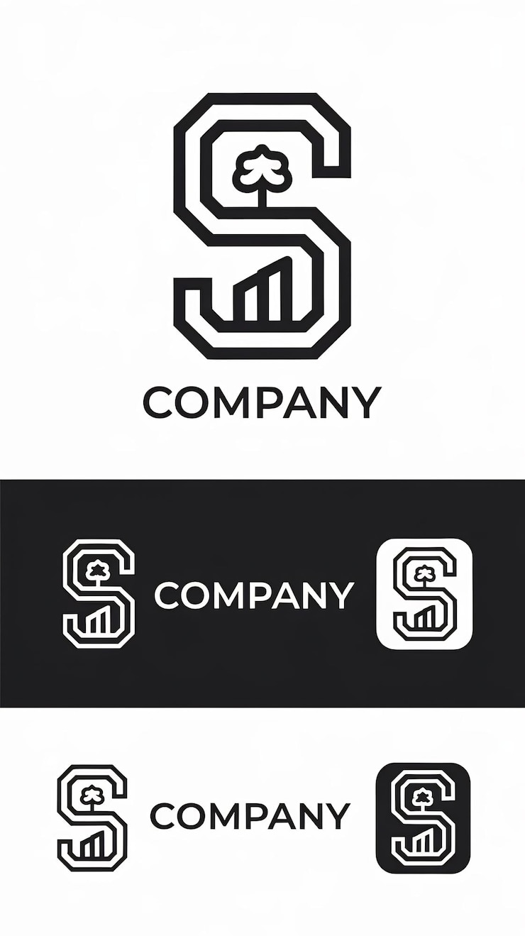 Foto s letra vector icono de la compañía signos planos símbolos conjunto de logotipo