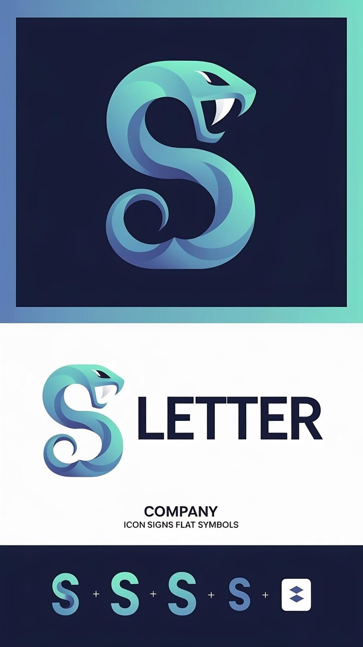 Foto s letra vector icono de la compañía signos planos símbolos conjunto de logotipo