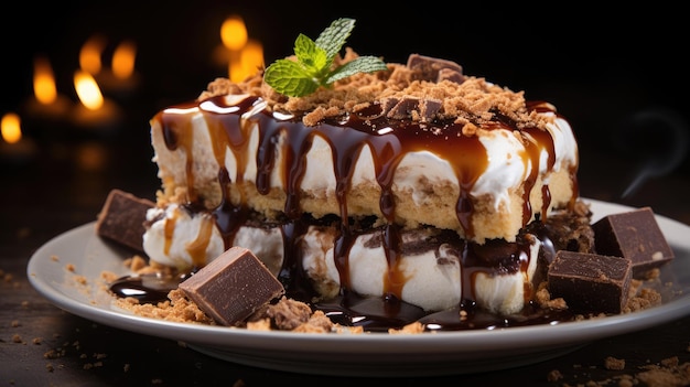 S'mores cheesecake fotografia profissional Generative Ai