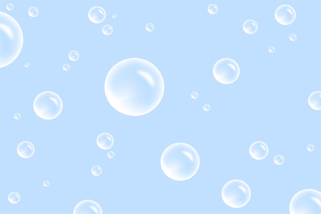 Sabão de espuma de banho com bolhas isoladas em fundo azul Conjunto de ilustração de espuma de xampu e sabão