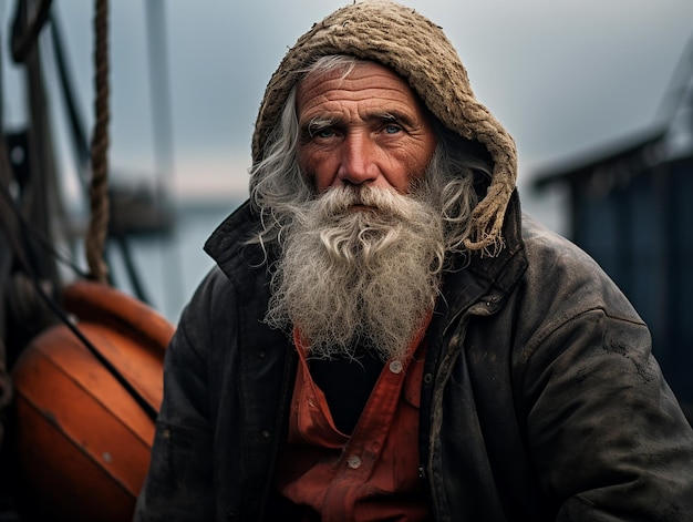 La sabiduría de los marineros Retrato de un pescador anciano