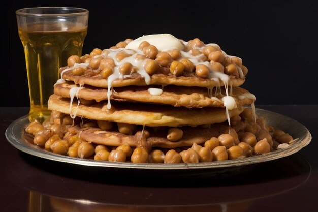 Foto el sabor de la calle tasty chole kulche sobre un fondo blanco