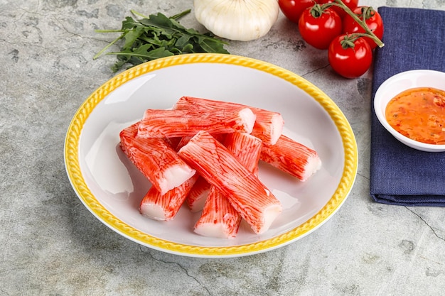 El sabor del cangrejo es un montón de surimi.