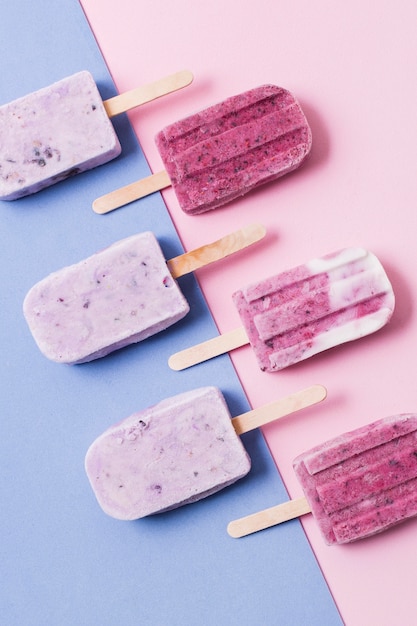 Foto sabor liso do gelado da fruta da configuração