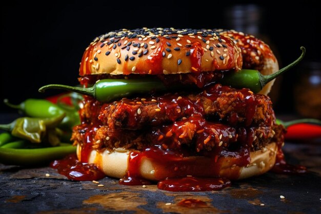 El sabor picante de la hamburguesa Sriracha