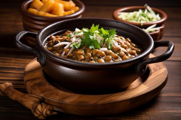 Foto el sabor de la tradición chole kulche clásico sobre fondo blanco