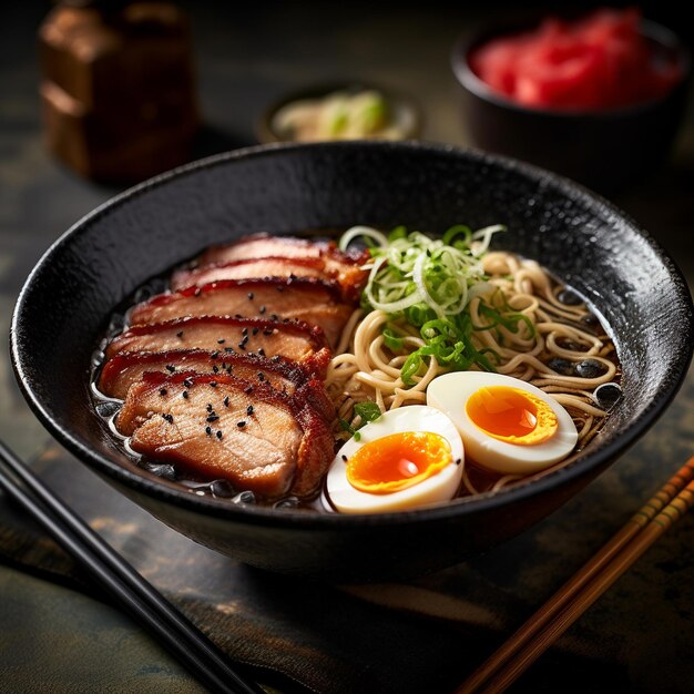 Foto saboreando a rica paleta de macarrão japonês uma viagem culinária através de ramen udon e mais