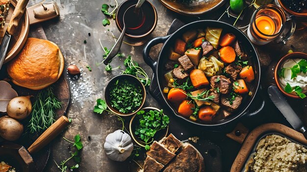 Foto saborear el espíritu una celebración culinaria del día de san patricio