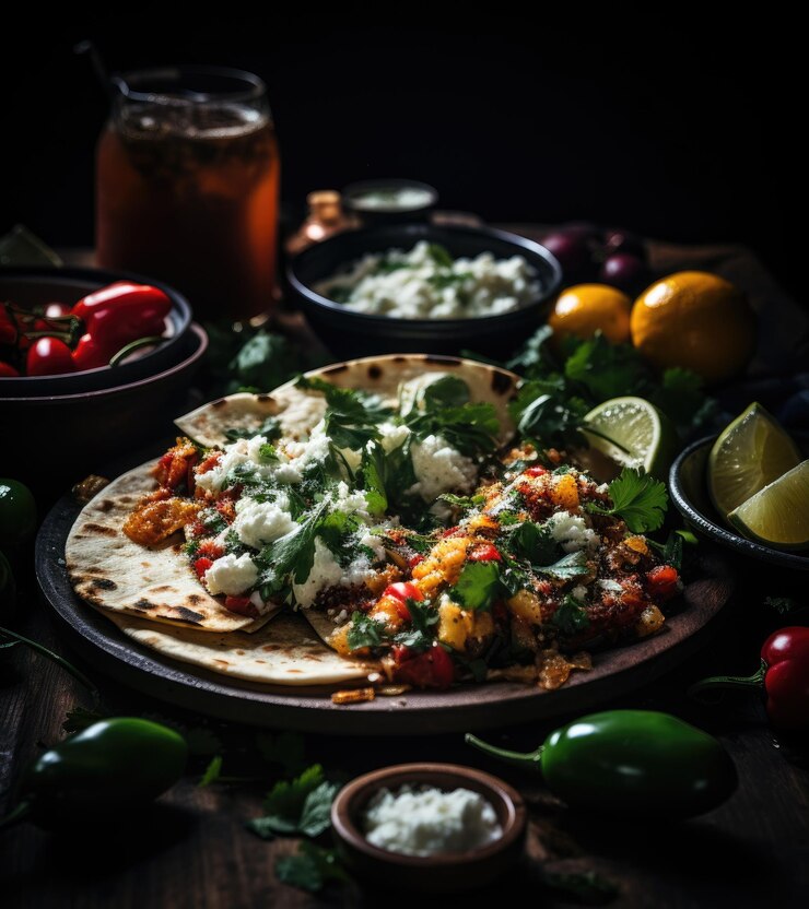 Foto saborear los sabores de la cocina mexicana un viaje culinario de especias vibrantes y comida tradicional