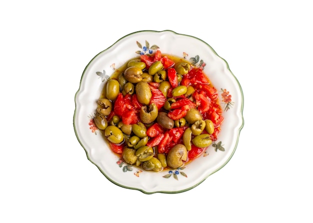 Sabores gourmet da culinária tradicional turca salada de azeitona verde nome turco Kirma yesil zeytin salatasi Um sabor pertencente à região de Antakya, na Turquia