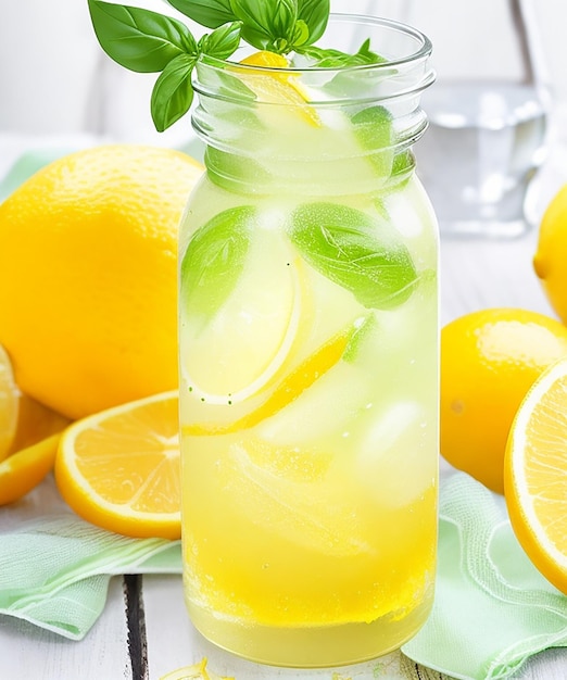 Saborosa agua de limón, naranja, albahaca y limón