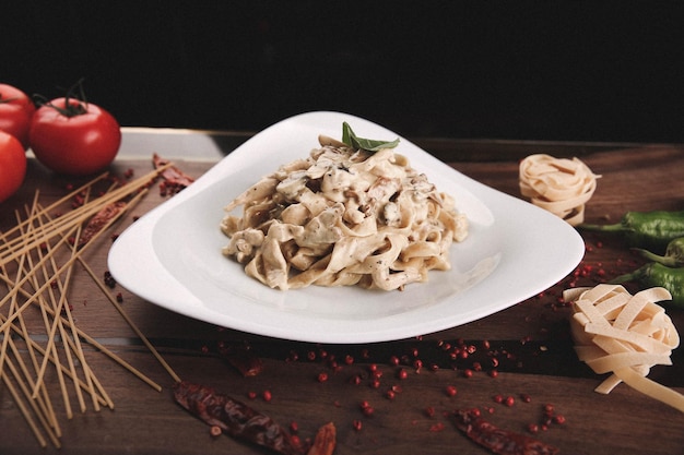 Saborosa e apetitosa massa italiana clássica com um molho delicioso.