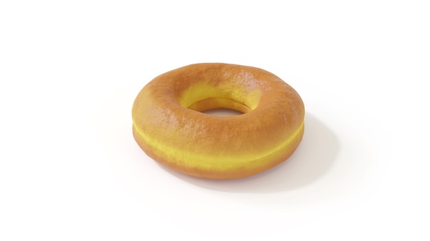 Saborosa sobremesa Donut isolada no fundo branco Conceito de comida doce com um bolo redondo de donut de chocolate para o seu design e impressão Vista frontal do Donut