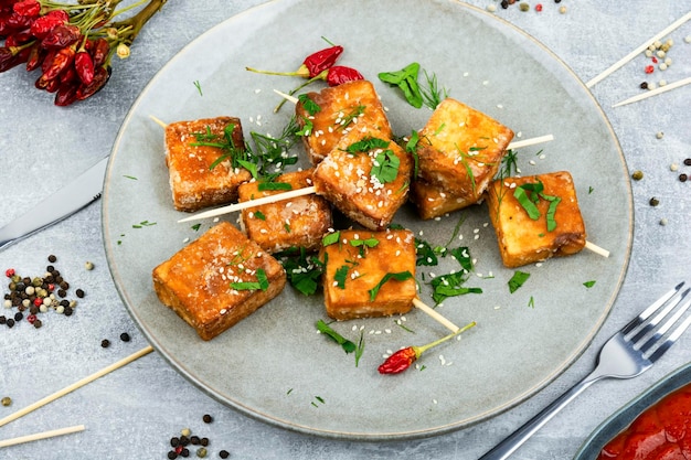 Saboroso queijo tofu em palitos