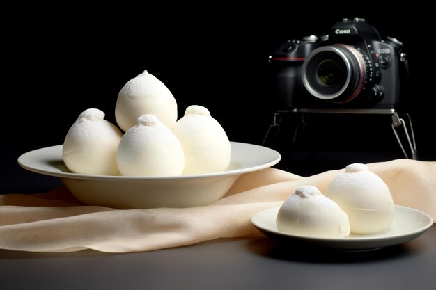 Saboroso rasgulla branco isolado no fundo branco