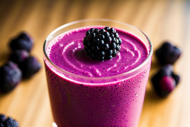 Saboroso Smoothie de Blackberry Berrylicious Bliss Smoothie de Blackberry Delight Generative AI