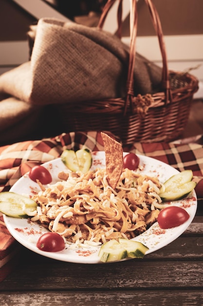 Sabrosa y apetitosa pasta clásica italiana con una deliciosa salsa.