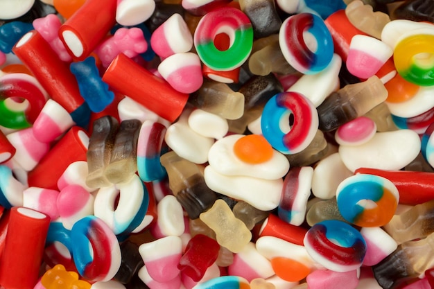 Sabrosa mezcla de caramelos de gelatina de colores