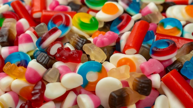 Sabrosa mezcla de caramelos de gelatina de colores