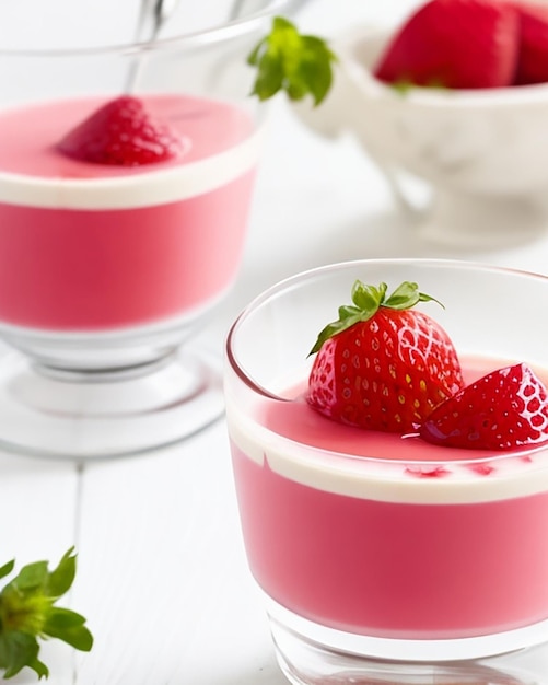 Sabrosa pannacotta de fresa