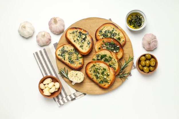 Sabrosas tostadas con ajo productos caseros aperitivo