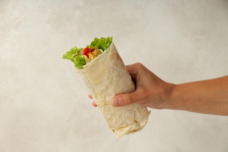 Sabroso concepto de comida rápida o casera deliciosa shawarma