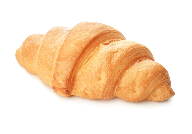 Sabroso croissant en blanco