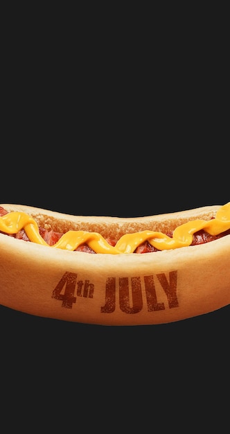 Sabroso hotdog americano concepto de vacaciones del 4 de julio