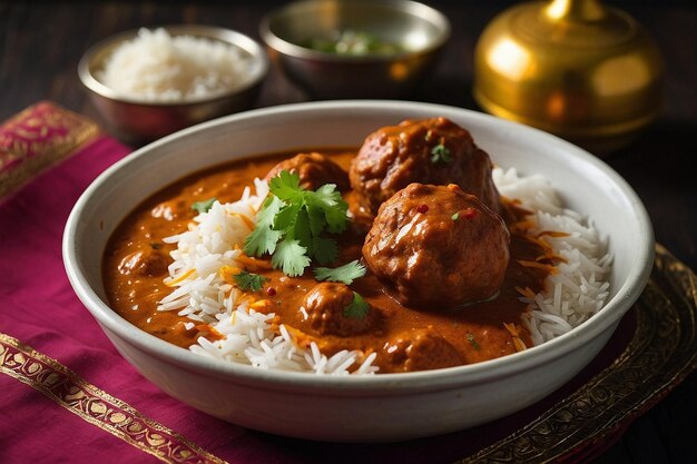 Foto el sabroso malai kofta con arroz basmati