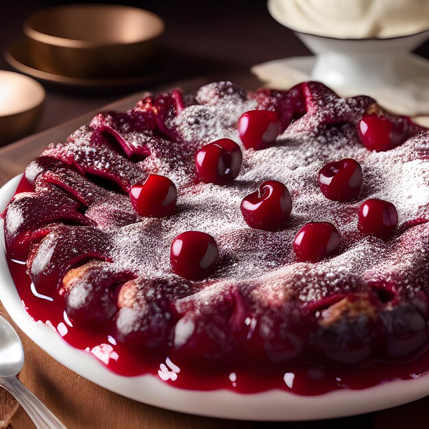 Foto sabroso pastel de cerezas rebanada de delicioso pastel de cerezas frescas imagen fondos de pantalla fotos