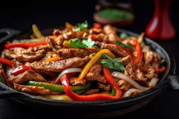 Sabroso plato de fajitas Snack de carne Generar Ai