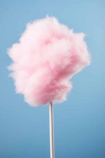 Foto sabrosos doces de algodão de cor pastel em fundo branco gerados pela ia