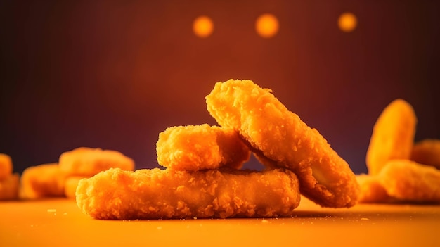 Sabrosos nuggets de pollo en la mesa de la cocina