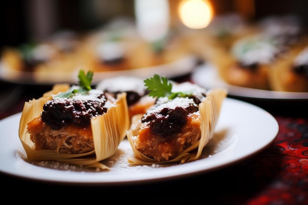 Sabrosos tamales de patata dulce y frijol negro