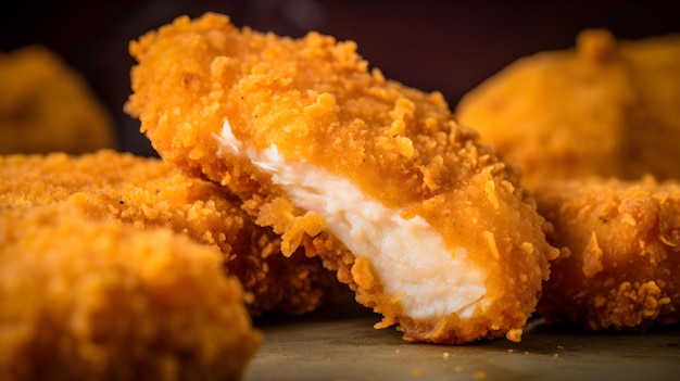 sabrosos trozos de nuggets de pollo