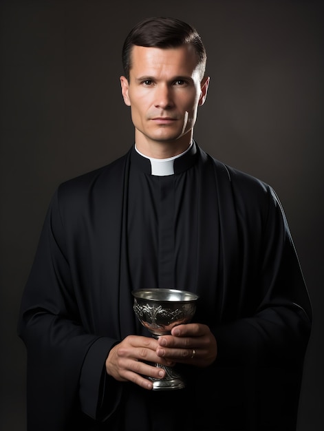 Foto sacerdote espiritual masculino na igreja gerada pela ia