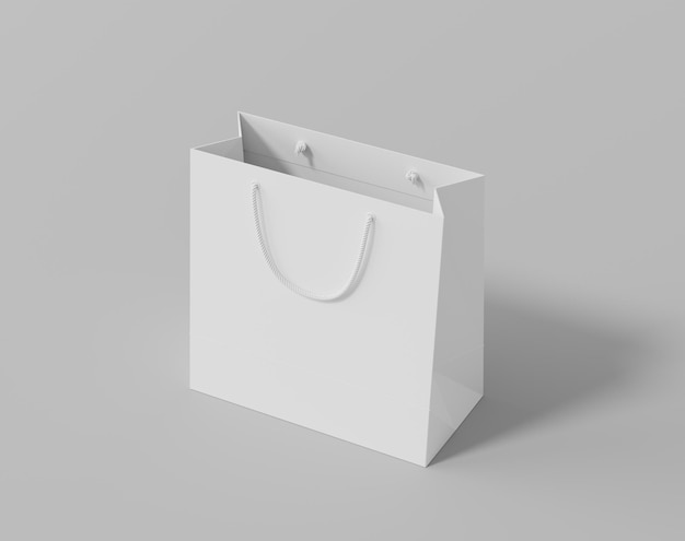 Saco de compras vazio para marca de saco de papel branco
