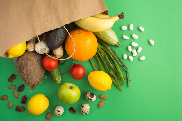 Saco de papel de legumes e frutas