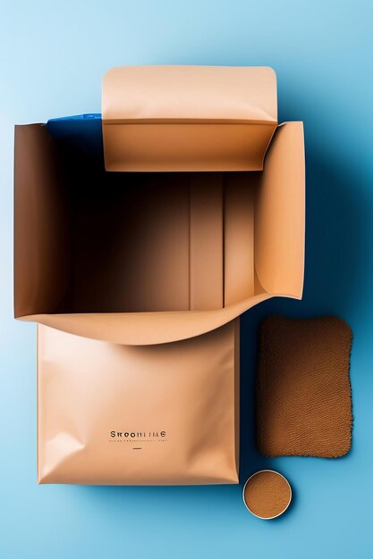Saco de papel ecológico reciclável marrom vs saco plástico azul isolado em fundo branco