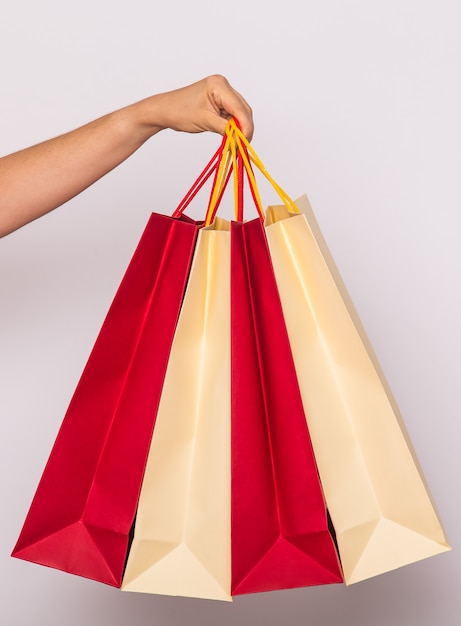 Foto sacolas de compras. compra, conceito de venda