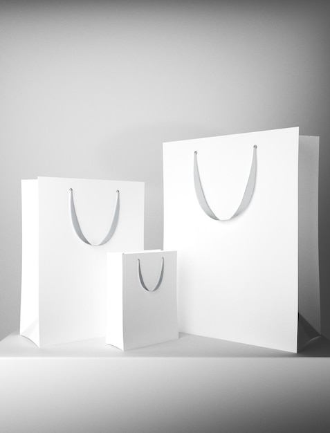 Sacos de compras brancos vazios