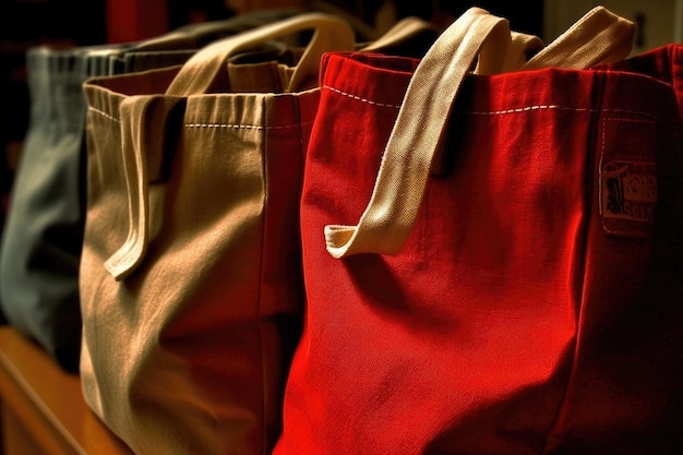 Foto sacos de compras em vermelho e marrom