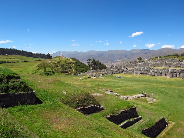 Sacsayhuaman, ruinas de la fortaleza en Cusco, Imperio Inca, Perú