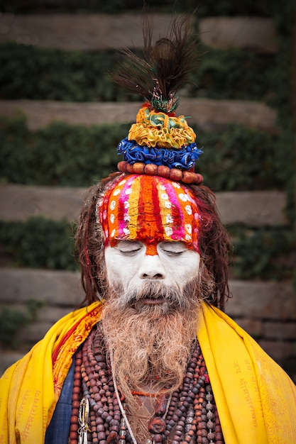 Sadhu im Pashupatinath-Tempel