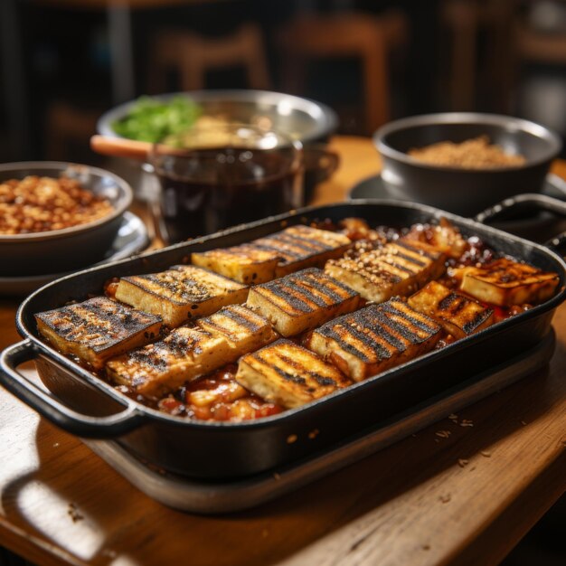 Foto saengseon gui grillfisch, typischerweise mit einer vielzahl von gewürzen zubereitet, koreanische küche